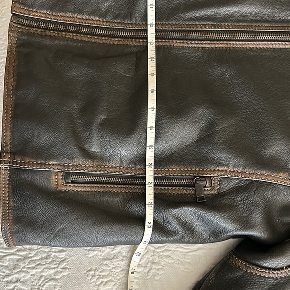 Men’s MarcNY (XL) Dk Brown (inside carry pocket ) LeatherJacket. Zippered cuffs - Picture 9 of 10